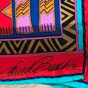 LAUREL BURCH VTG Silk Cat Lover Centerpiece Scarf